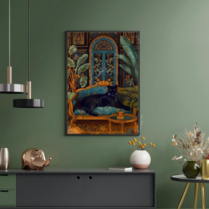 Moody Black Panther with a Whisky Glass