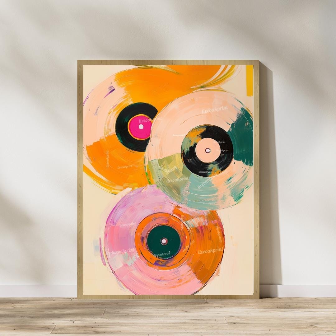 Retro Record Player and Vinyl Records