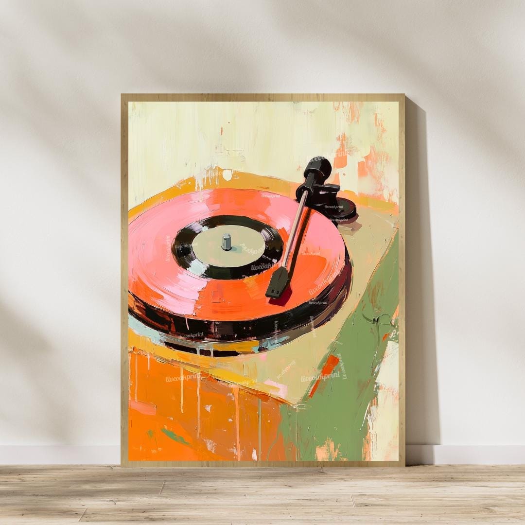 Retro Record Player and Vinyl Records