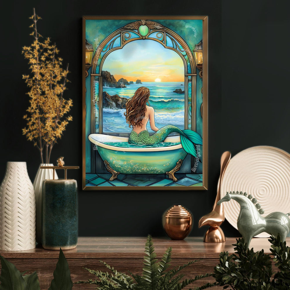 Mermaid in a Bathtub Print