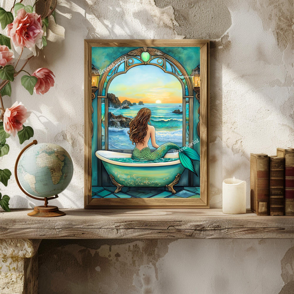 Mermaid in a Bathtub Print