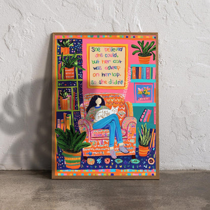 She Believed She Could, But Her Cat Was Asleep on Her Lap So She Didn’t