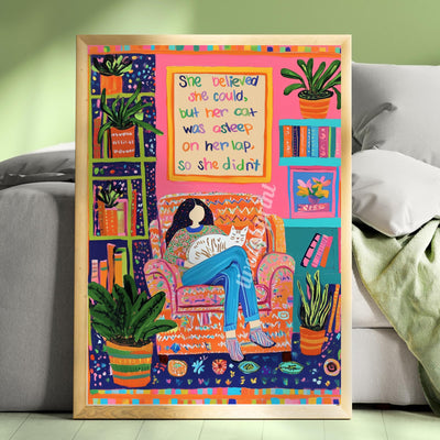 She Believed She Could, But Her Cat Was Asleep on Her Lap So She Didn’t