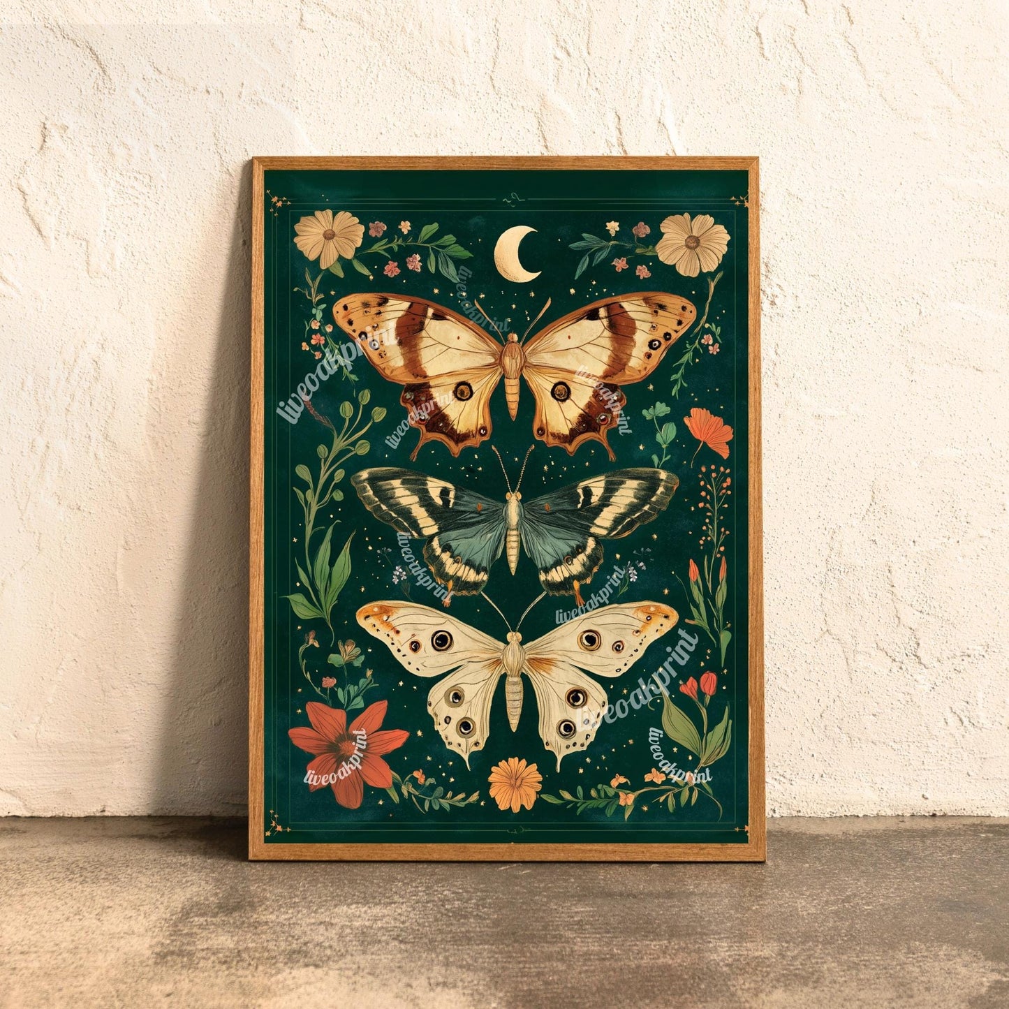 Moody Aesthetic Vintage Butterfly Set of Three