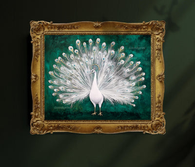 White Peacock Print