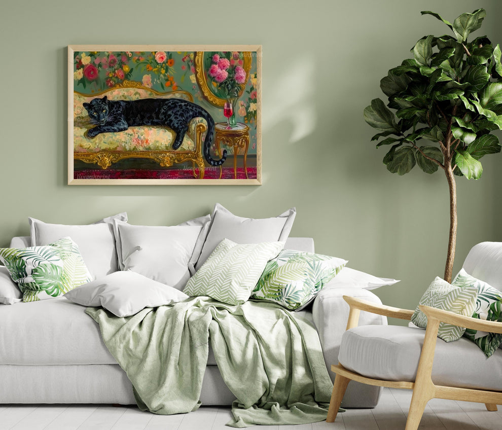 Moody Jewel-Tone Leopard and Wine Glass Print