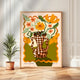 Retro Funky Flower Vase Print