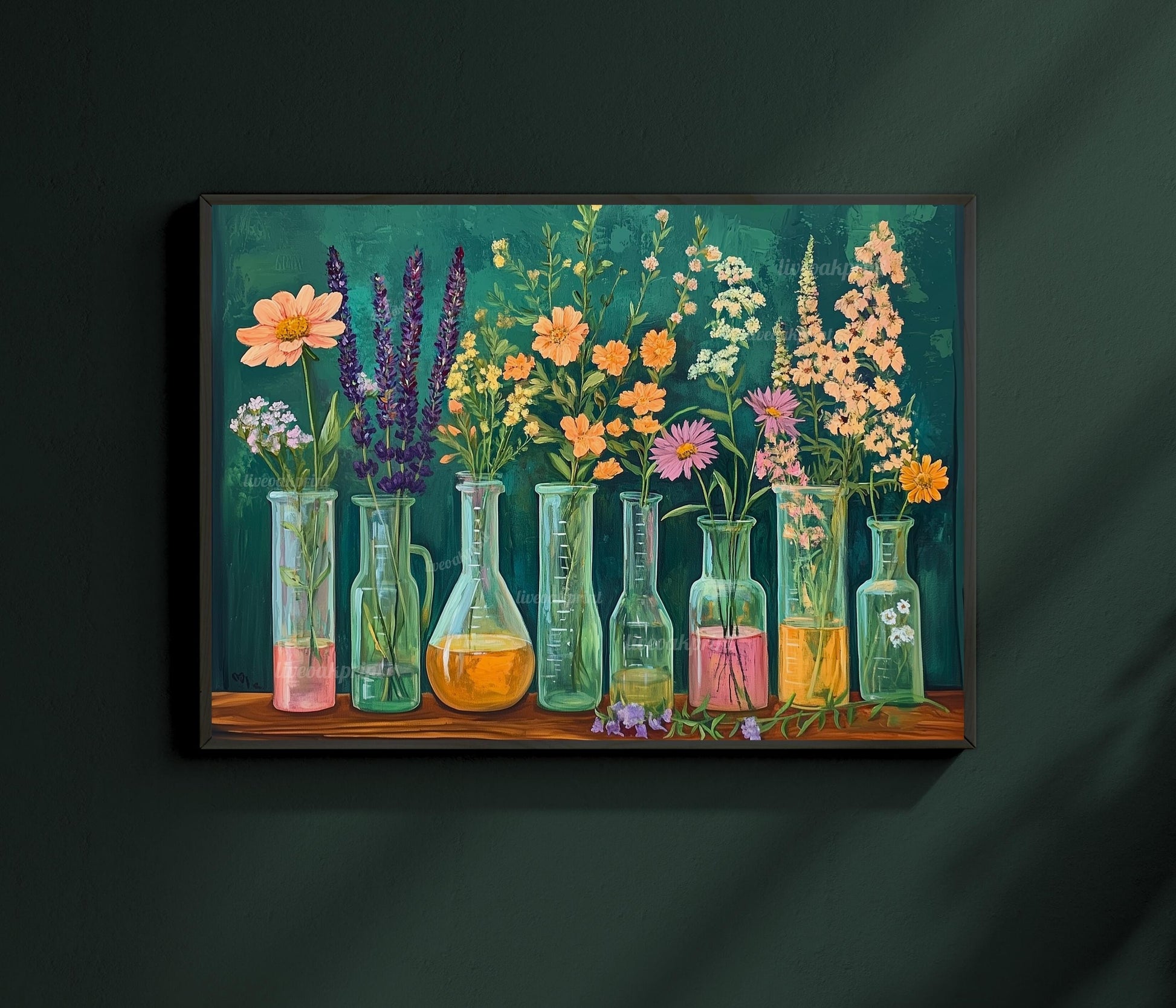 Flasks, Test Tubes & Wildflowers