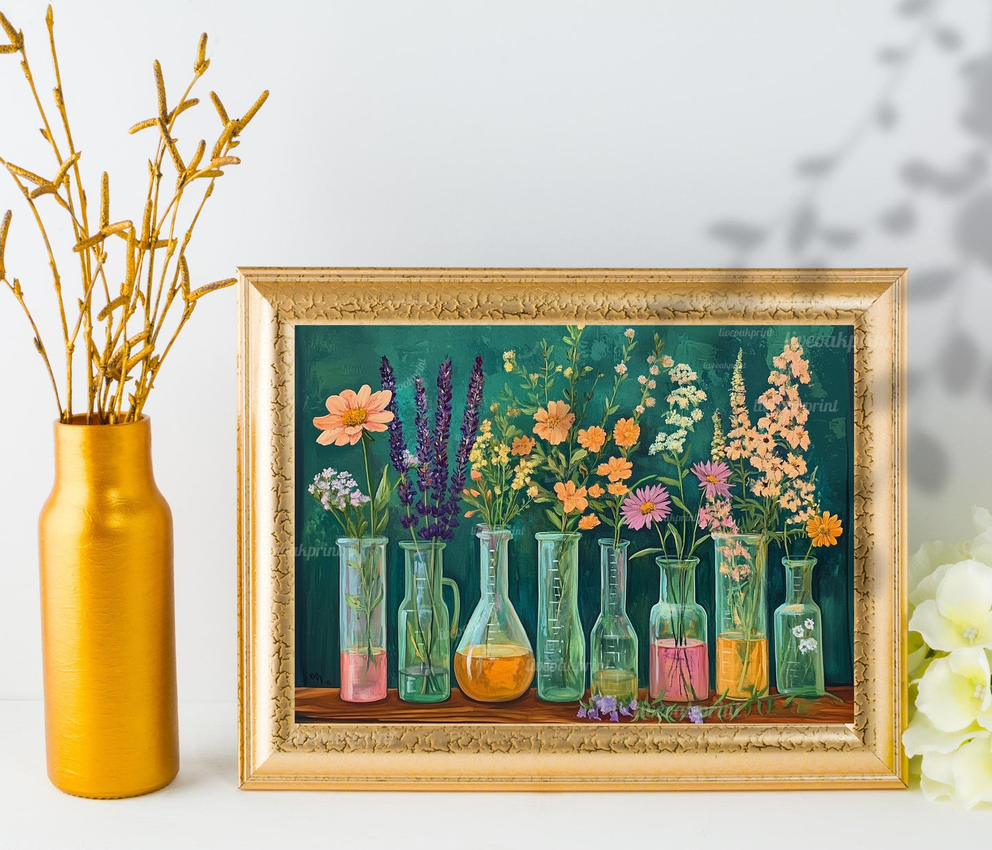 Flasks, Test Tubes & Wildflowers
