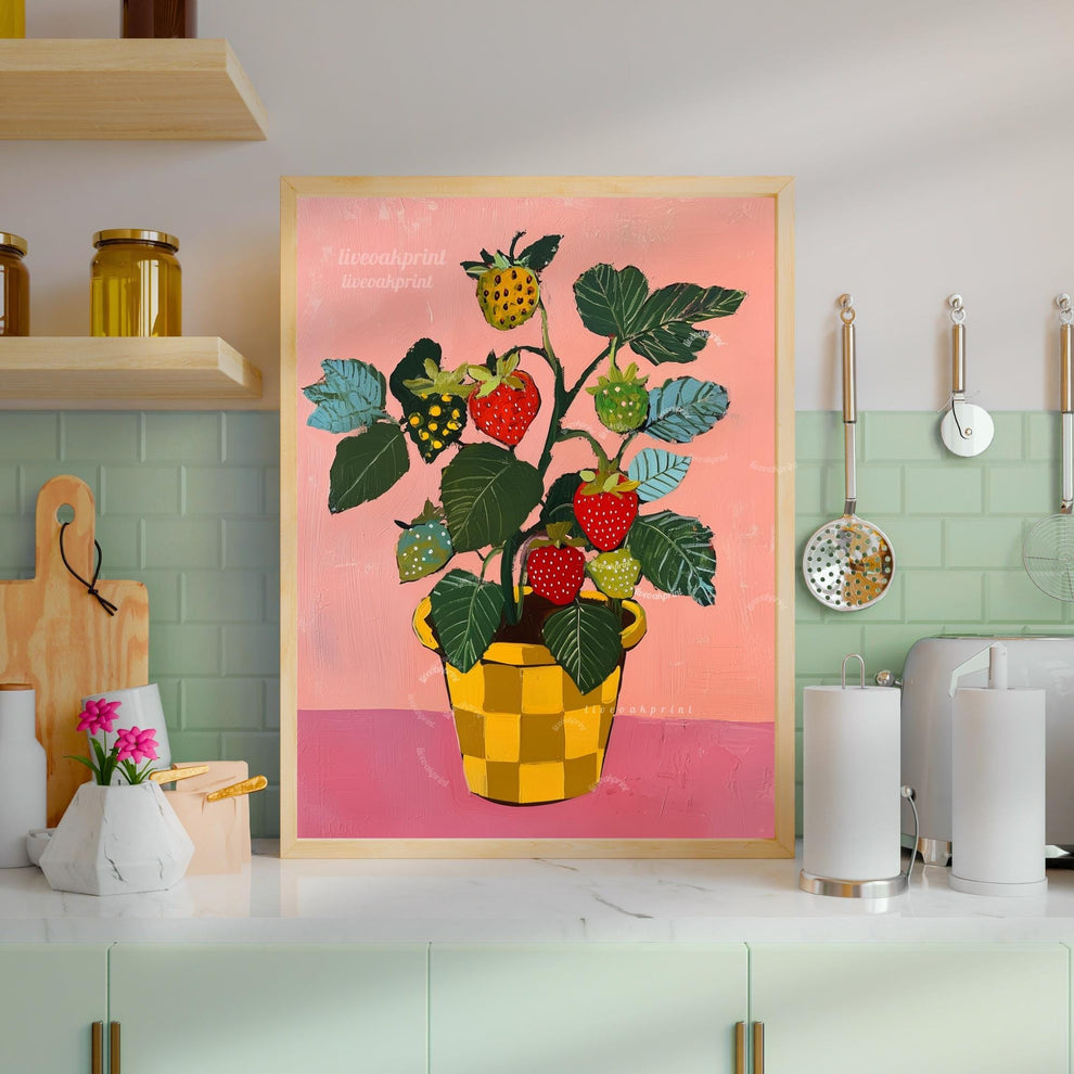 Super Funky Strawberry Plant Print