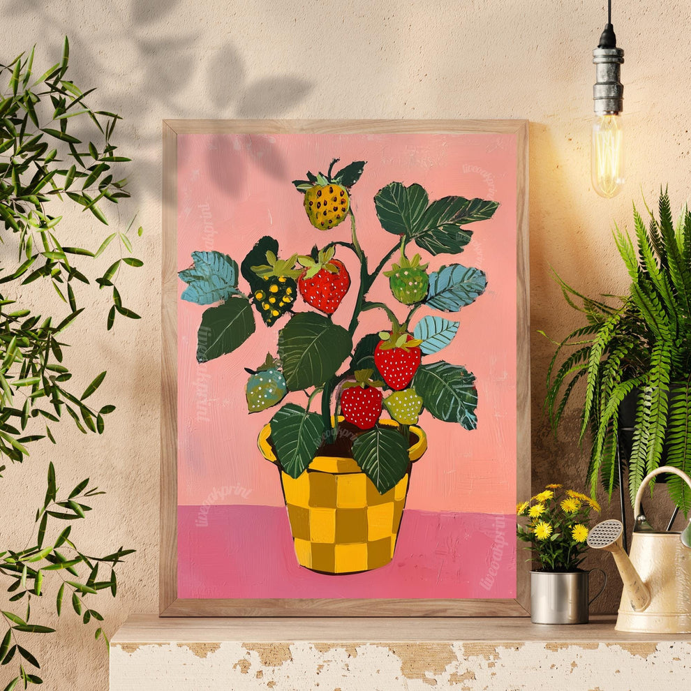 Super Funky Strawberry Plant Print