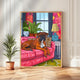 Boxer Dog in a Maximalist Living Room