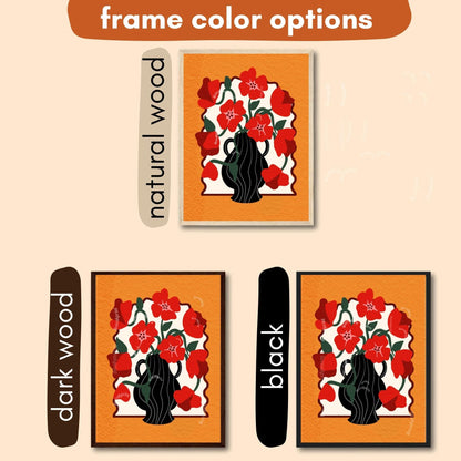 Bold Red Floral Vase Print