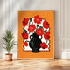 Bold Red Floral Vase Print