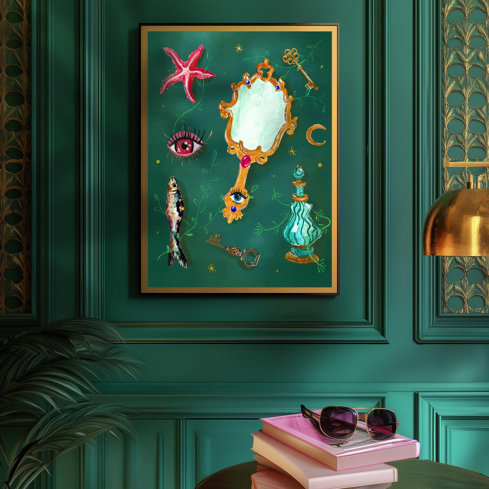 Sea Witch Spells – Surreal Eye Coastal Wall Art – Witchy Ocean Decor – Boho Beach Aesthetic – Mystical Wall Print – Witchy Bedroom Decor