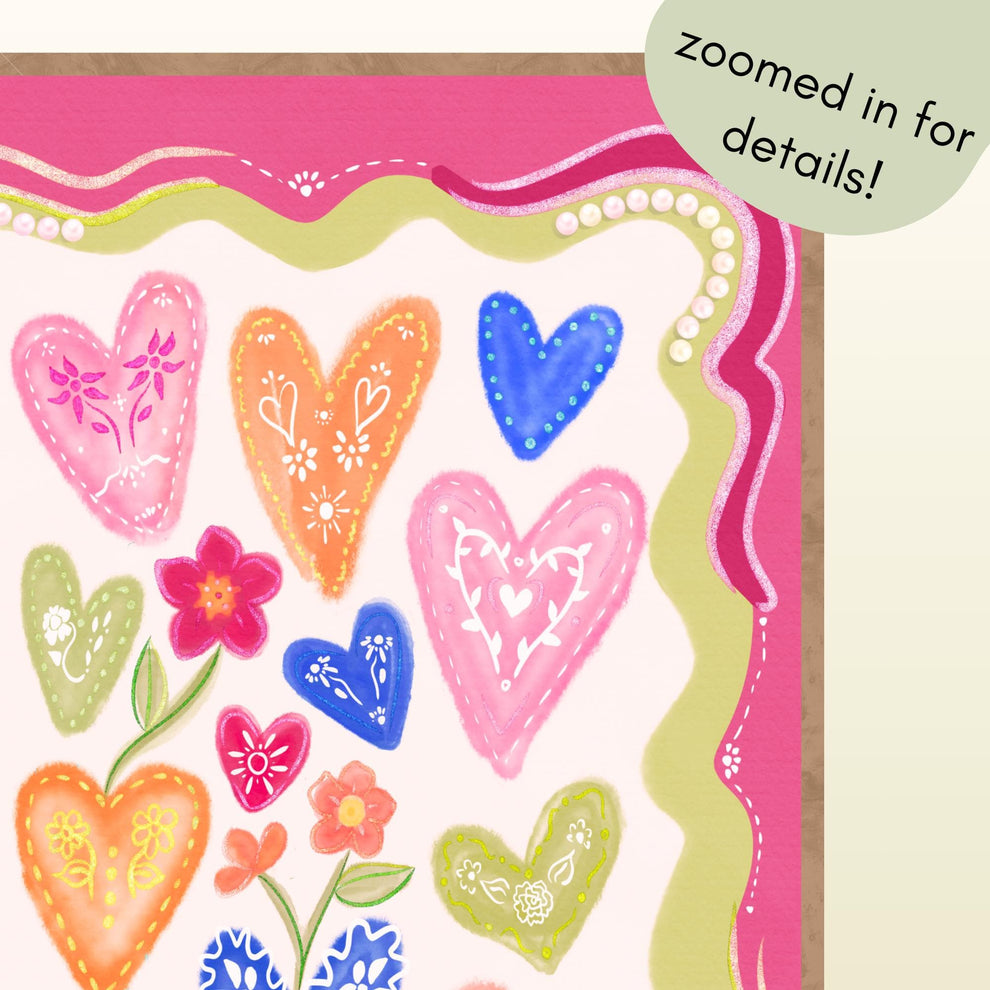 Pink Hearts Print