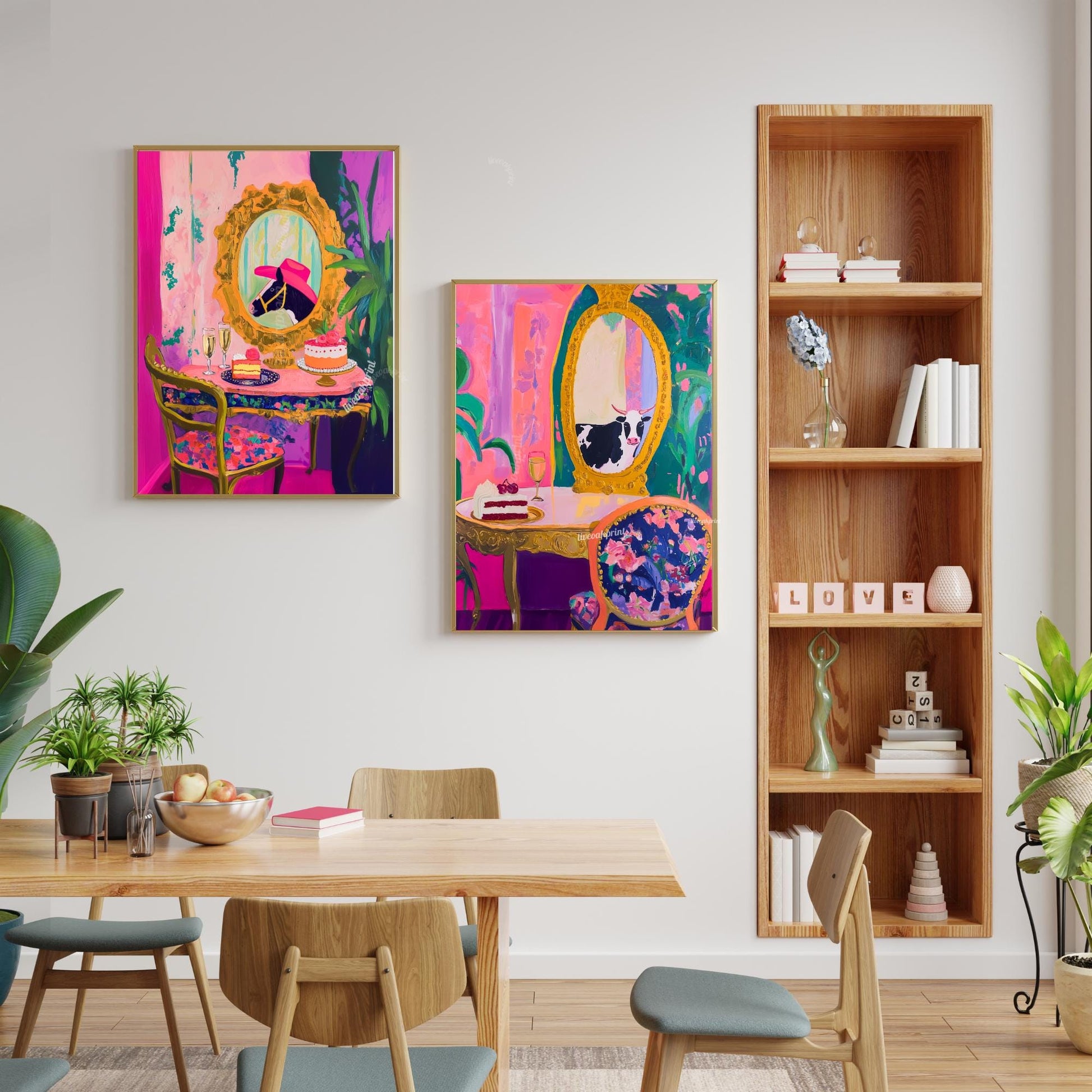 This Horse Did NOT Wait For Anyone's Permission - Cowboy Horse Print - Horse in Cowboy Hat Wall Art – Maximalist Western Decor – Pink Decor