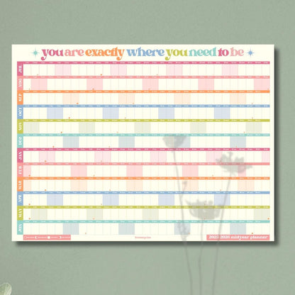 You Are Exactly Where You Need To Be Wall Planner – Pastel Mid Year Calendar 2025–2026 – July Start Academic Planner – Colorful Aesthetic