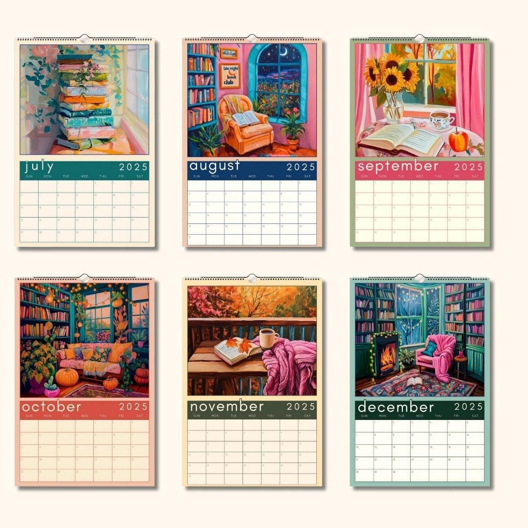 Cozy Book Nooks Calendar 2025 – Wall Calendar for Book Lovers – BookTok-Inspired Decor – Bookish Gift – Reading Nook Aesthetic Wall Art