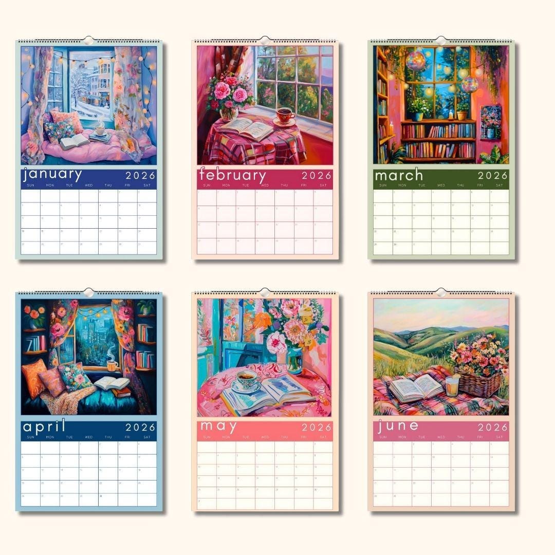 Cozy Book Nooks Calendar 2025 – Wall Calendar for Book Lovers – BookTok-Inspired Decor – Bookish Gift – Reading Nook Aesthetic Wall Art