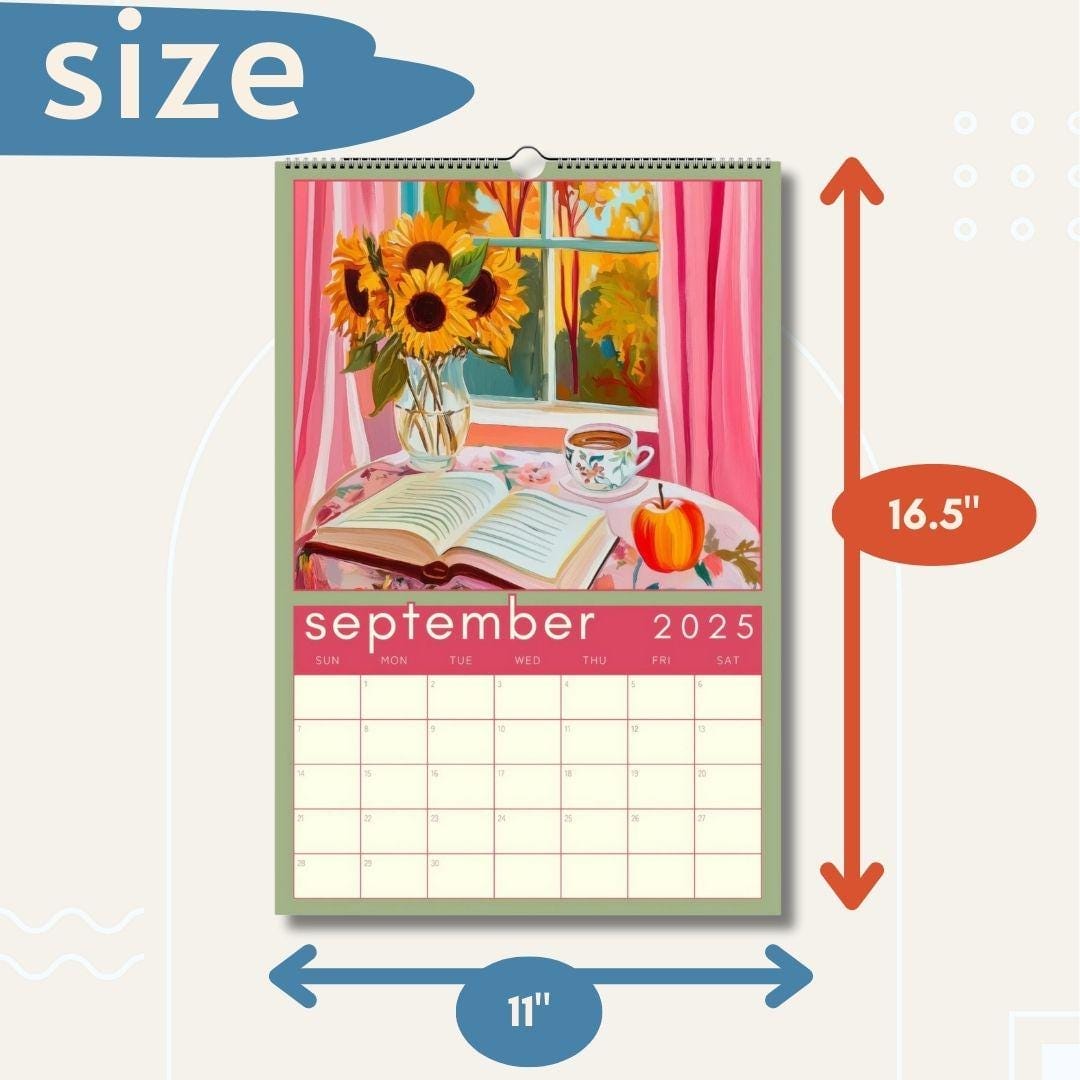 Cozy Book Nooks Calendar 2025 – Wall Calendar for Book Lovers – BookTok-Inspired Decor – Bookish Gift – Reading Nook Aesthetic Wall Art