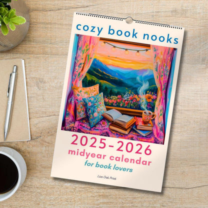 Cozy Book Nooks Calendar 2025 – Wall Calendar for Book Lovers – BookTok-Inspired Decor – Bookish Gift – Reading Nook Aesthetic Wall Art