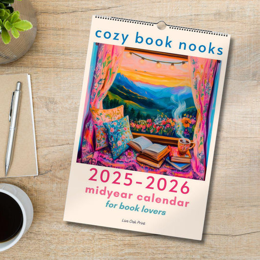 Cozy Book Nooks Calendar 2025 – Wall Calendar for Book Lovers – BookTok-Inspired Decor – Bookish Gift – Reading Nook Aesthetic Wall Art