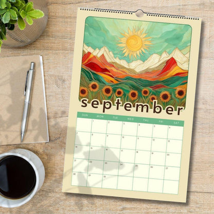 Mountain Views Calendar 2025–2026 – Mid Year Wall Calendar – July Start Academic Planner – Nature Wall Art – Gift for Hikers Outdoor Lovers