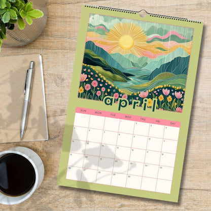 Mountain Views Calendar 2025–2026 – Mid Year Wall Calendar – July Start Academic Planner – Nature Wall Art – Gift for Hikers Outdoor Lovers