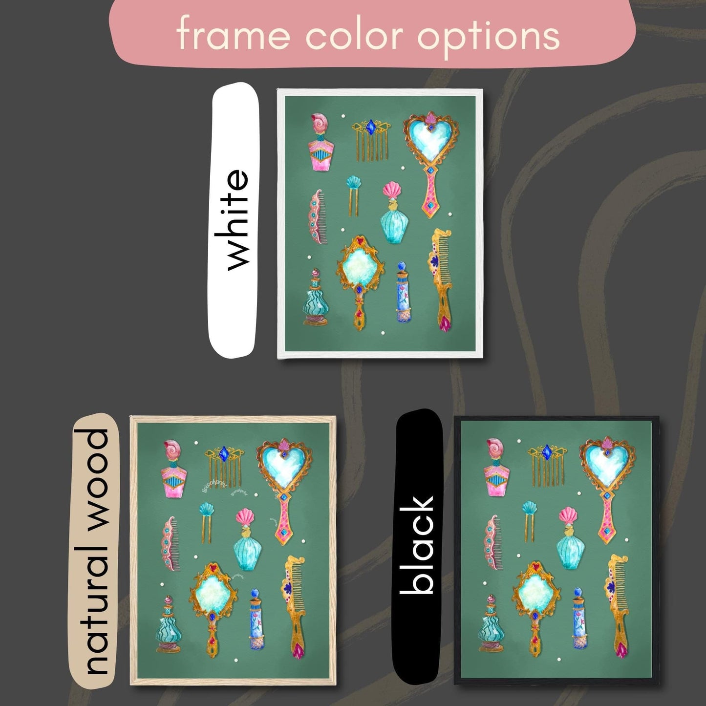 Vanity Relics Art Print – Messy Coquette Aesthetic – Vintage Perfume Wall Art – Feminine Gothic Decor – Baroque Print