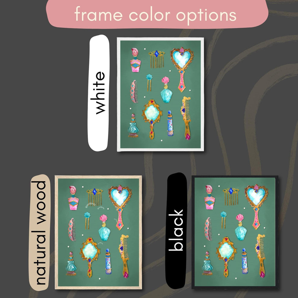 Vanity Relics Art Print – Messy Coquette Aesthetic – Vintage Perfume Wall Art – Feminine Gothic Decor – Baroque Print