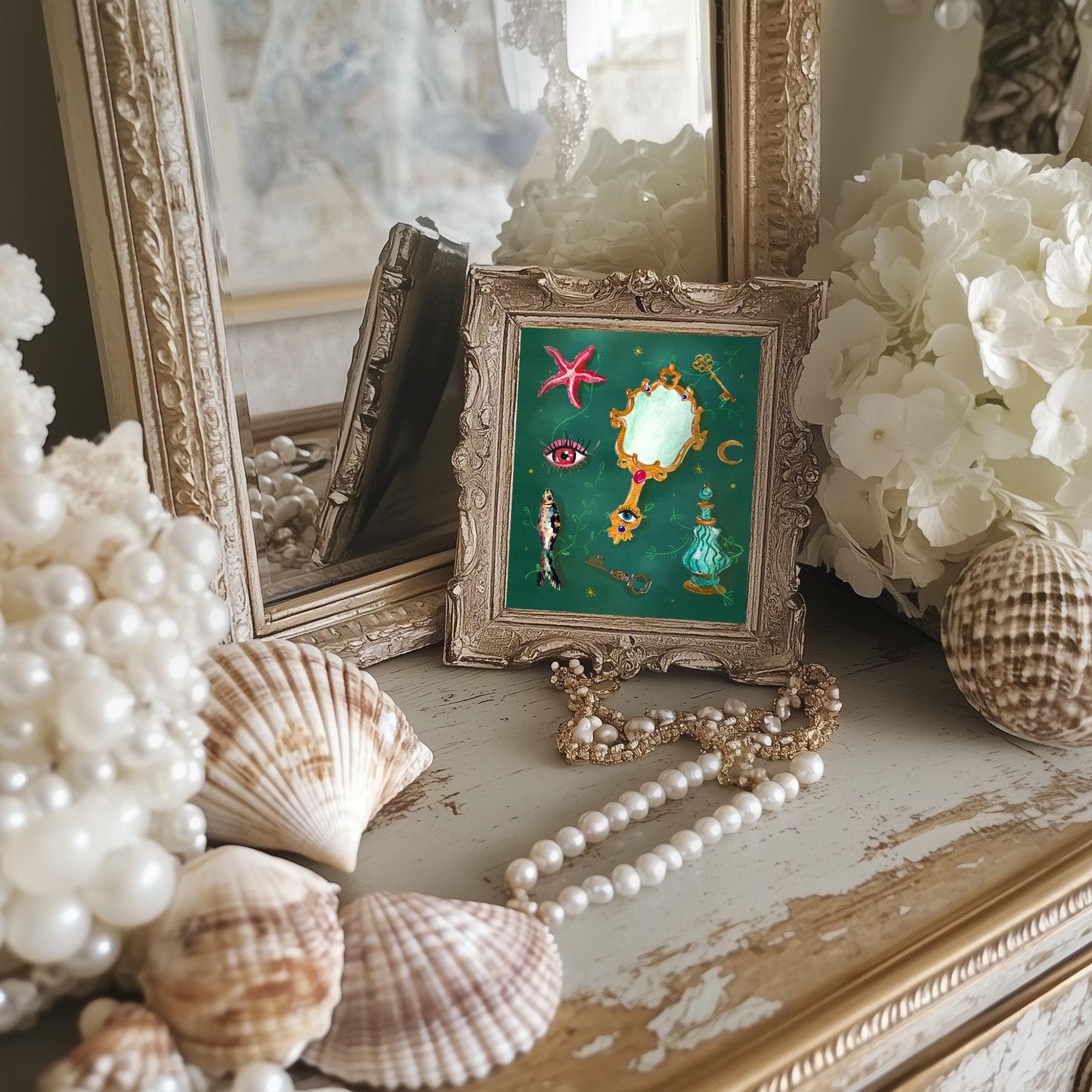 Sea Witch Spells – Surreal Eye Coastal Wall Art – Witchy Ocean Decor – Boho Beach Aesthetic – Mystical Wall Print – Witchy Bedroom Decor