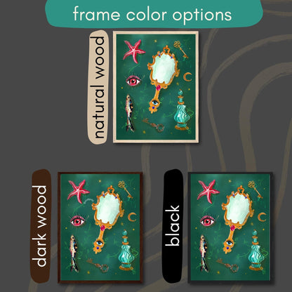 Sea Witch Spells – Surreal Eye Coastal Wall Art – Witchy Ocean Decor – Boho Beach Aesthetic – Mystical Wall Print – Witchy Bedroom Decor