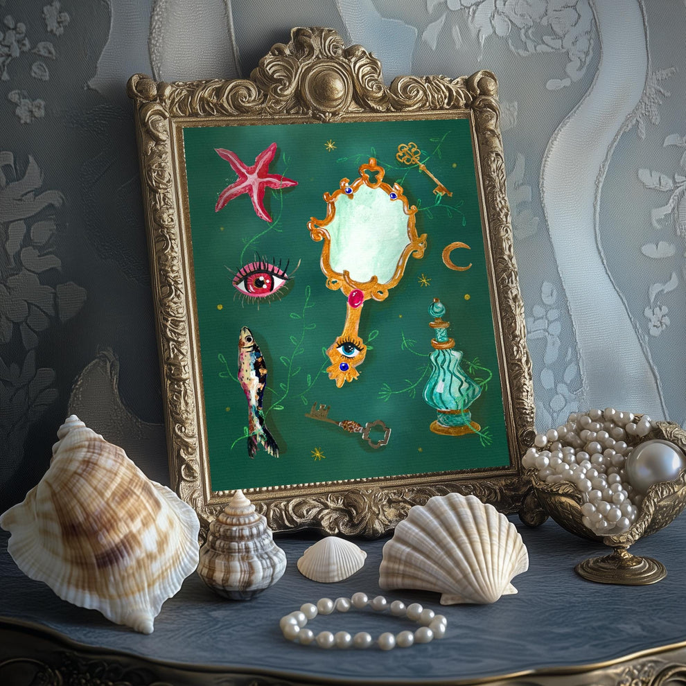 Sea Witch Spells – Surreal Eye Coastal Wall Art – Witchy Ocean Decor – Boho Beach Aesthetic – Mystical Wall Print – Witchy Bedroom Decor