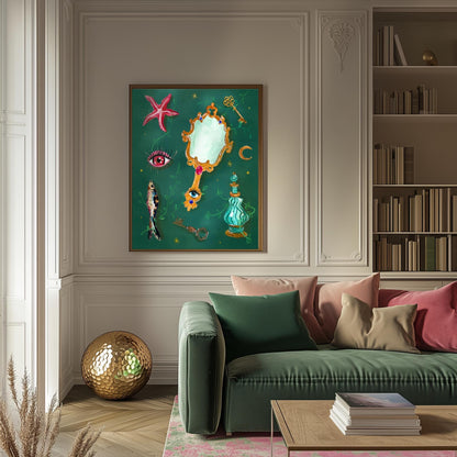 Sea Witch Spells – Surreal Eye Coastal Wall Art – Witchy Ocean Decor – Boho Beach Aesthetic – Mystical Wall Print – Witchy Bedroom Decor