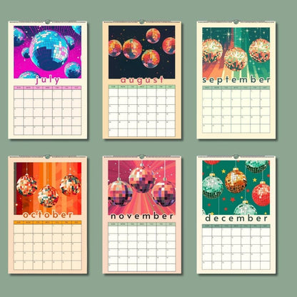 Mid year 2025-2026 Disco Calendar | 2025 Colorful Schoolyear Calendar | Disco Ball Gift | Disco Ball Wall Calendar | Academic Year Calendar