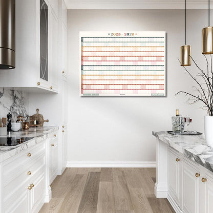 Boho Earth Tones Mid Year Calendar 2025–2026 – Academic Wall Planner – July Start – School Year Calendar – Aesthetic Dorm or Office Decor