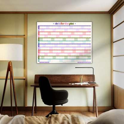 Do It For The Plot Wall Planner – Mid Year Calendar 2025–2026 – July Start Academic Planner – Dopamine Decor – Aesthetic Dorm Wall Art