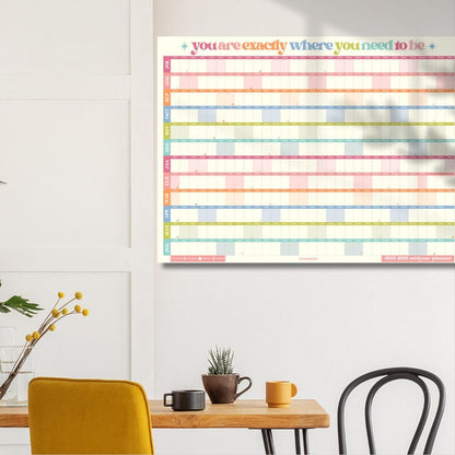 You Are Exactly Where You Need To Be Wall Planner – Pastel Mid Year Calendar 2025–2026 – July Start Academic Planner – Colorful Aesthetic