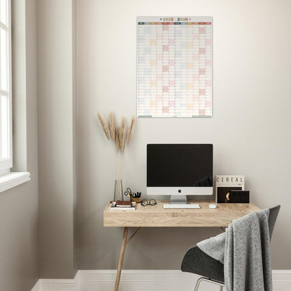 Vertical Wall Planner – Boho Earth Tones Mid Year Calendar 2025–2026 – July Start Academic Planner – Minimalist Dorm & Office Decor