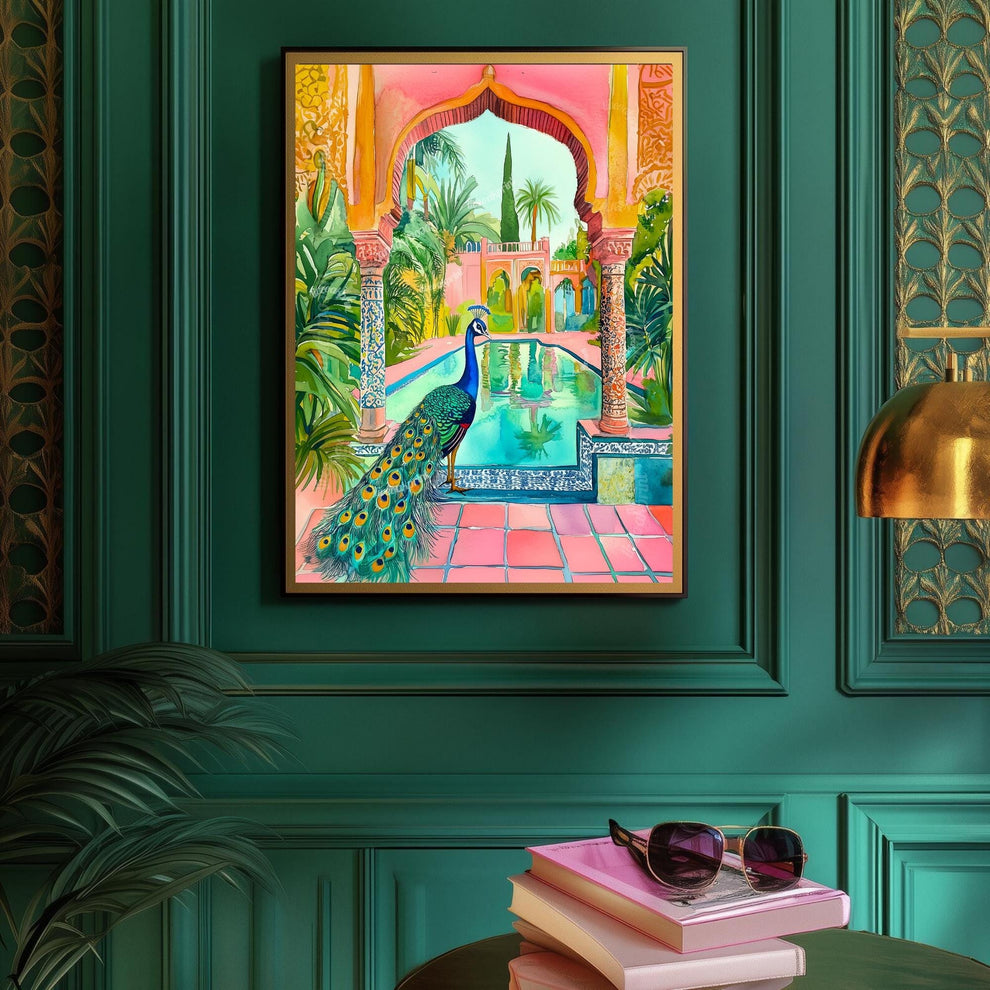 Peacock Wall Art – Colorful Bird Print – Exotic Boho Decor – Tropical Art Print – Vibrant Animal Wall Art for Living Room or Bedroom