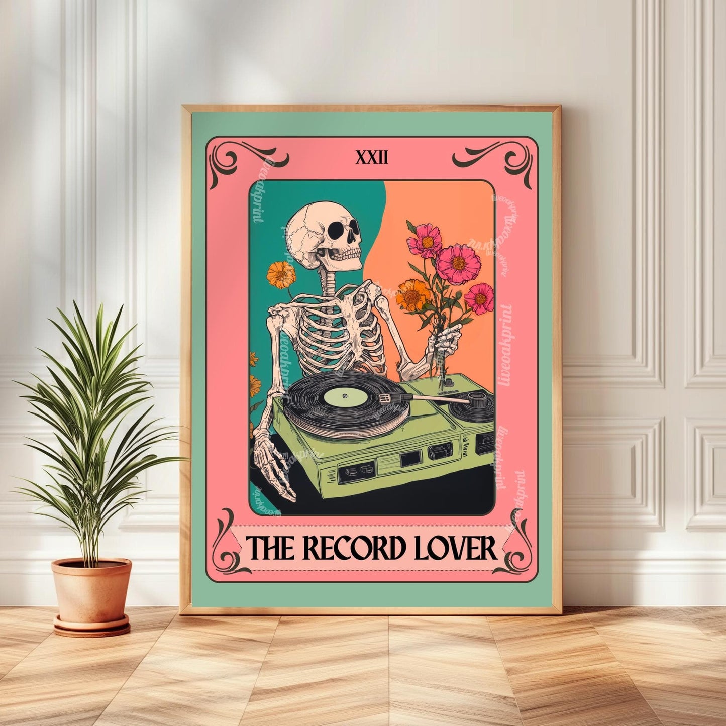 Records Wall Art – Vinyl Wall Print Music Nook Decor Boho Wall Art Midcentury Decor for Living Room Music Lover Gift Record Vinyl Gift Idea