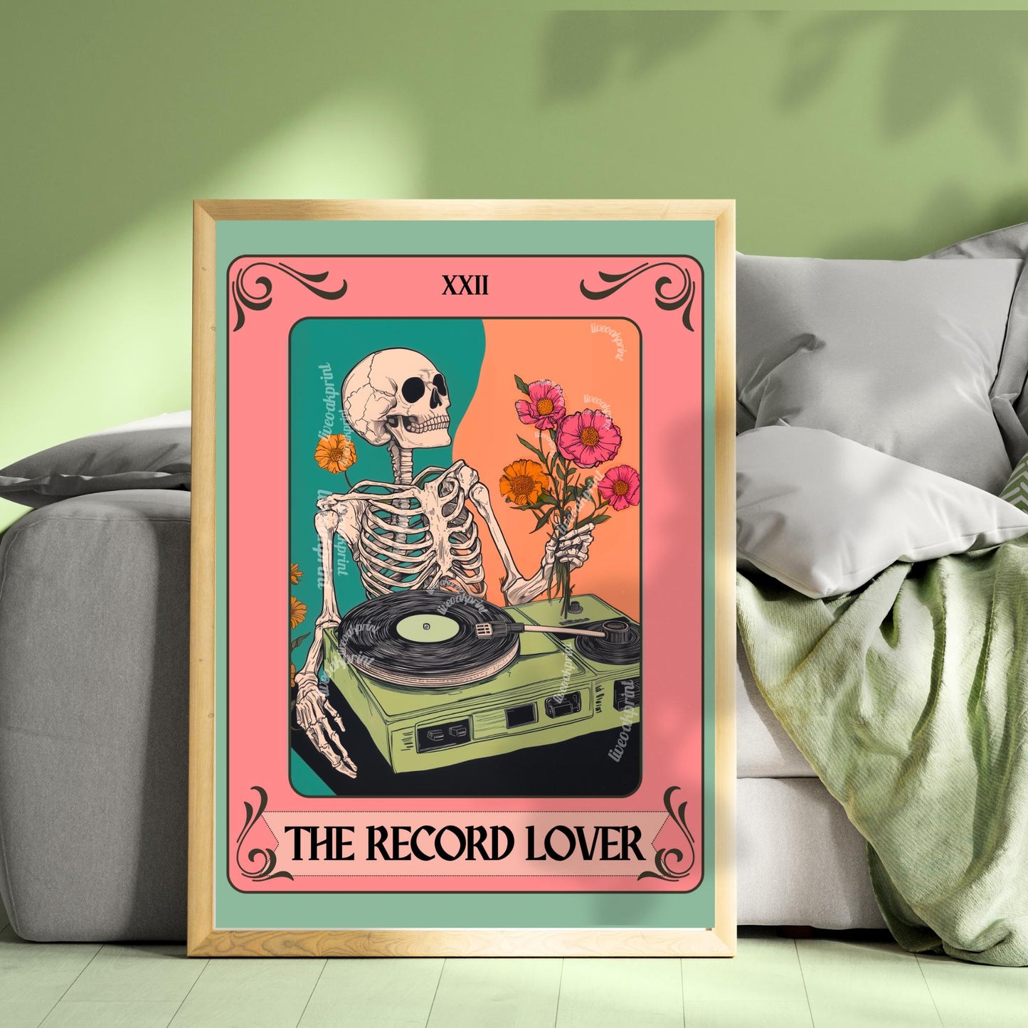 Records Wall Art – Vinyl Wall Print Music Nook Decor Boho Wall Art Midcentury Decor for Living Room Music Lover Gift Record Vinyl Gift Idea