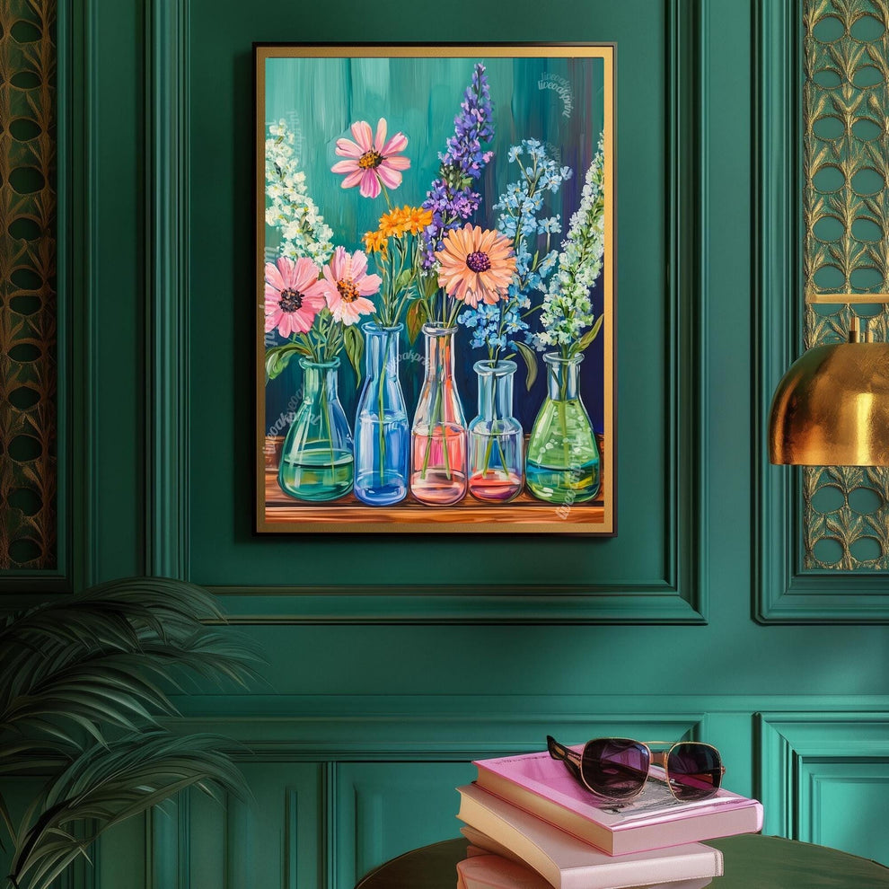 Flasks, Test Tubes & Wildflowers