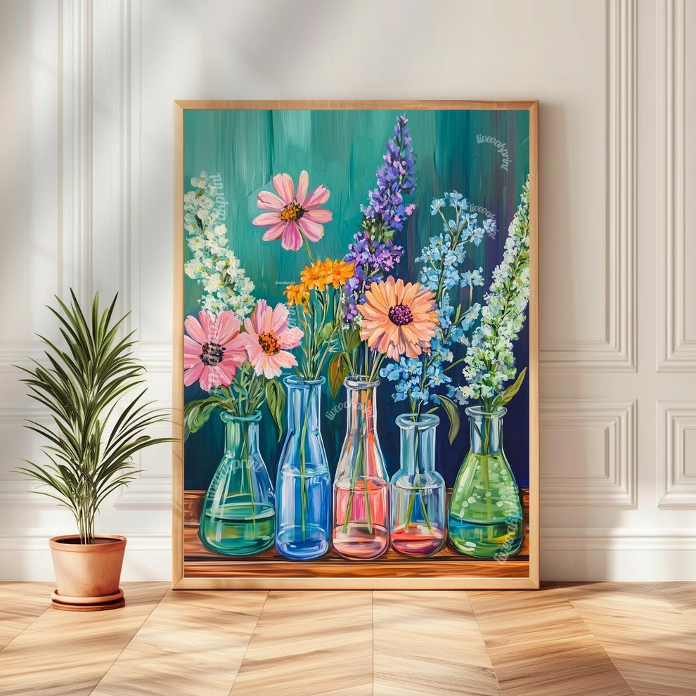 Flasks, Test Tubes & Wildflowers