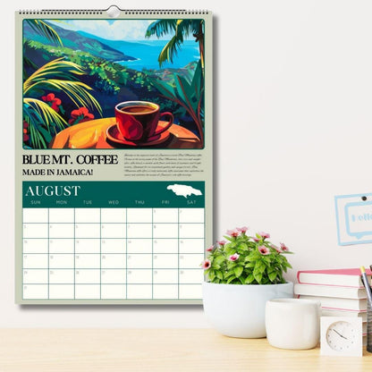 2025–2026 Mid Year Coffee Calendar – Coffee Around the World Wall Calendar – July Start Academic Planner – Travel Gift for Coffee Lovers