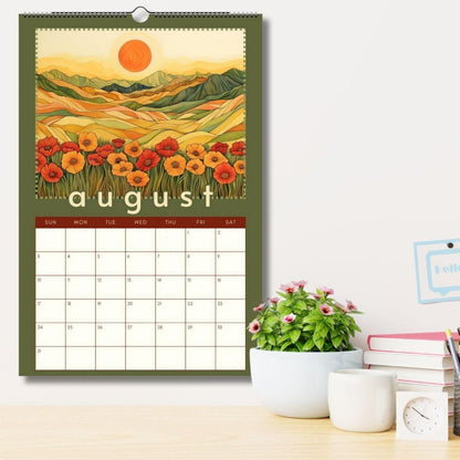 Mountain Views Calendar 2025–2026 – Mid Year Wall Calendar – July Start Academic Planner – Nature Wall Art – Gift for Hikers Outdoor Lovers