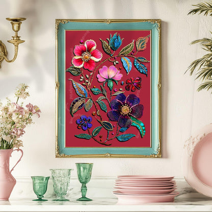 Red Floral Wall Art