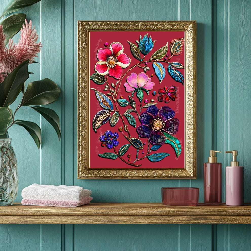 Red Floral Wall Art