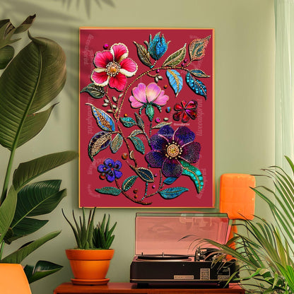 Red Floral Wall Art